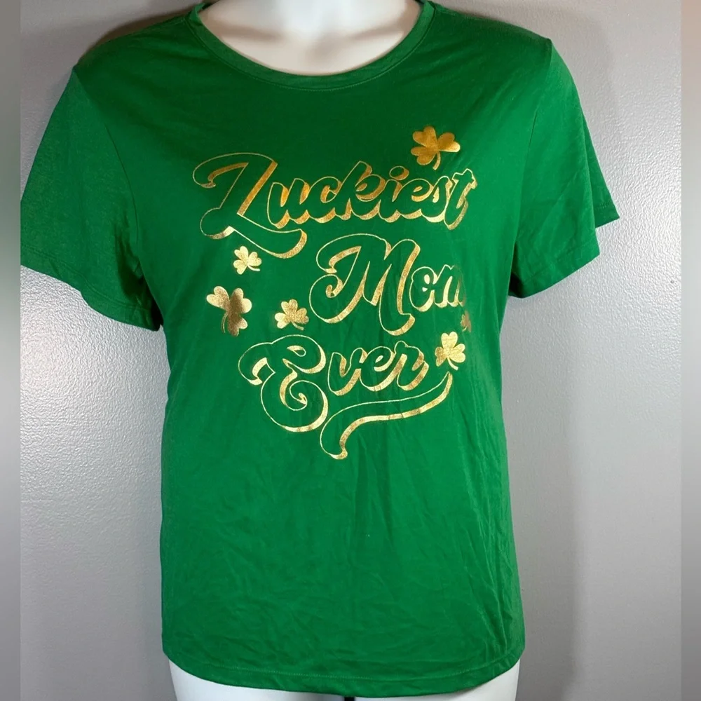 Luckiest Mom Ever Green St. Patrick’s Day Graphic Tee – XXXL / 3X - Picture 6 of 10